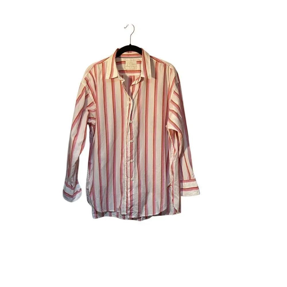 J.Crew women’s relaxed Rogers stripe poplin blouse size 12 